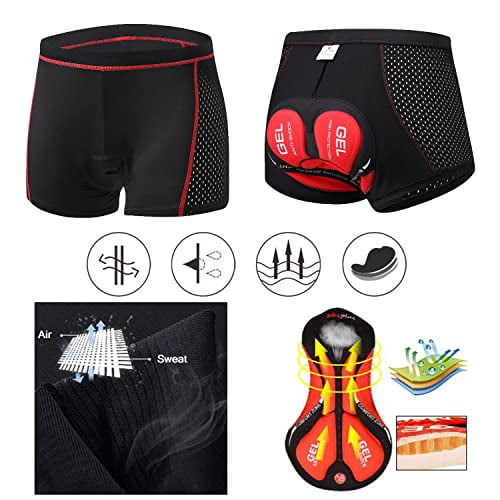 SOLO ACTFIT Mens Cycling Underwear Cycling Undershorts 3D Padded Gel Bicycle Shorts Breathable Adsorbent MTB Biking Shorts 