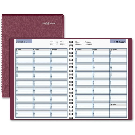 At A Glance AAGG52014 8 x 11 in. Weekly Appointment Book, Simulated Leather - Burgundy