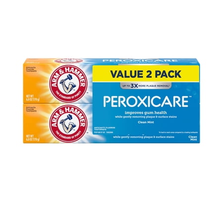 Arm & Hammer Peroxicare Anticavity Fluoride Toothpaste - Clean Mint, 2 Pk - 12 oz Packaging may vary