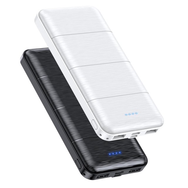 Cargador portátil Power Bank LOVELEDI de 15000 mAh, paquete de 2 unidades, negro y blanco