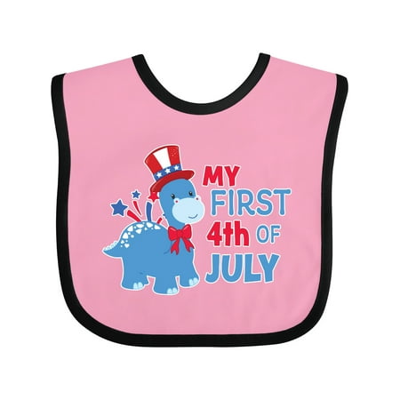 

Inktastic My First 4th of July with Dinosaur Gift Baby Boy or Baby Girl Bib