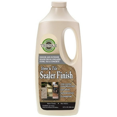 Surface Tile Sealer - Trewax Professional Stone and Tile Indoor and Outdoor Sealer Finish, Pack of 2, 32-Ounces Each
