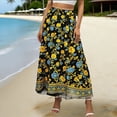 thumbnail image 2 of Faldas de Mujer Midi Gasa Floral Impresa Falda de Verano para las Mujeres, Falda Midi Casual con Cintura Elástica Suelta Ajuste, Falda Ligera de Playa Flujo para el Uso Diario, 2 of 7