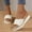 White, variant on Womens Summer Comfort Flats Sandals- Flat Slides Sandal Platform Wide Width 2025 White Dressy Sandals/ Slides Size 8.5