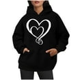 thumbnail image 6 of XPMWRP Women's Heart Graphic Printed Hoodie Sweatshirt Long Sleeve Trendy Loose Comfy Fleece Pullover Tops Fall Winter Drawstring Sweatshirts Black XXL, 6 of 6