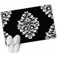 thumbnail image 2 of Classical Floral Washable Small Entryway Area Rugs 2'x3', Black Retro Symmetrical Texture Low Pile Throw Rug Non-Slip Sturdy Edge Binding Carpet for Front Door Floor Room Entry, 2 of 9