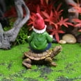 thumbnail image 4 of Less Than 5 Desktop Ornament Garden Gnome Statue Outdoor Figurine Hand Painted Decoration Riding Turtle, 4 of 7