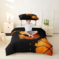 thumbnail image 2 of Castle Fairy Basketball Letter S Twin Duvet Cover, Sport Graffiti Splash Twin Bedding, Black Orange,Black Reversible,2pcs,1 Duvet Cover and 1 Pillowcase, 2 of 6