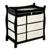 Badger Basket Sleigh Style Baby Wood Changing Table with 6 Baskets