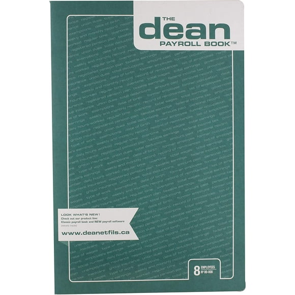 Dean & Fils DEA80008 Livre de Paie de Huit Employés-1 Unité