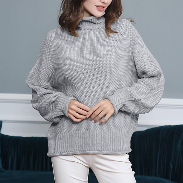 Puntoco Suéter De Las Mujeres De Cuello Alto De Manga Larga Suéter Casual Suéter Suéter Liquidación De Navidad Puntoco Puntoco-3261