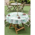 thumbnail image 4 of Outdoor Tablecloths with Umbrella Hole & Zipper, Green Flower Round Tablecloths 60 Inch, Watercolor Floral Botanical Line Drawing Print Waterproof Table Cloth, Patio/Pool/Picnic Table Covers, 4 of 8