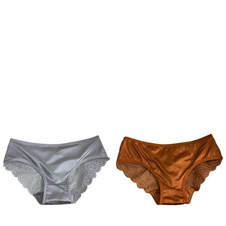 Wijhcboe 2 Pack Women s Bikini Underwear Women Sexy Hollow Thin Strap Extra Large Panties for Women Panties Comfortable Breathable Lace Women Underwear Bikini Lace Satin Stitching Size 9 Womens Unde