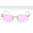 thumbnail image 2 of Men Sunglasses Rimless Hip Hop Shades Square Retro Pink Gold, 2 of 4