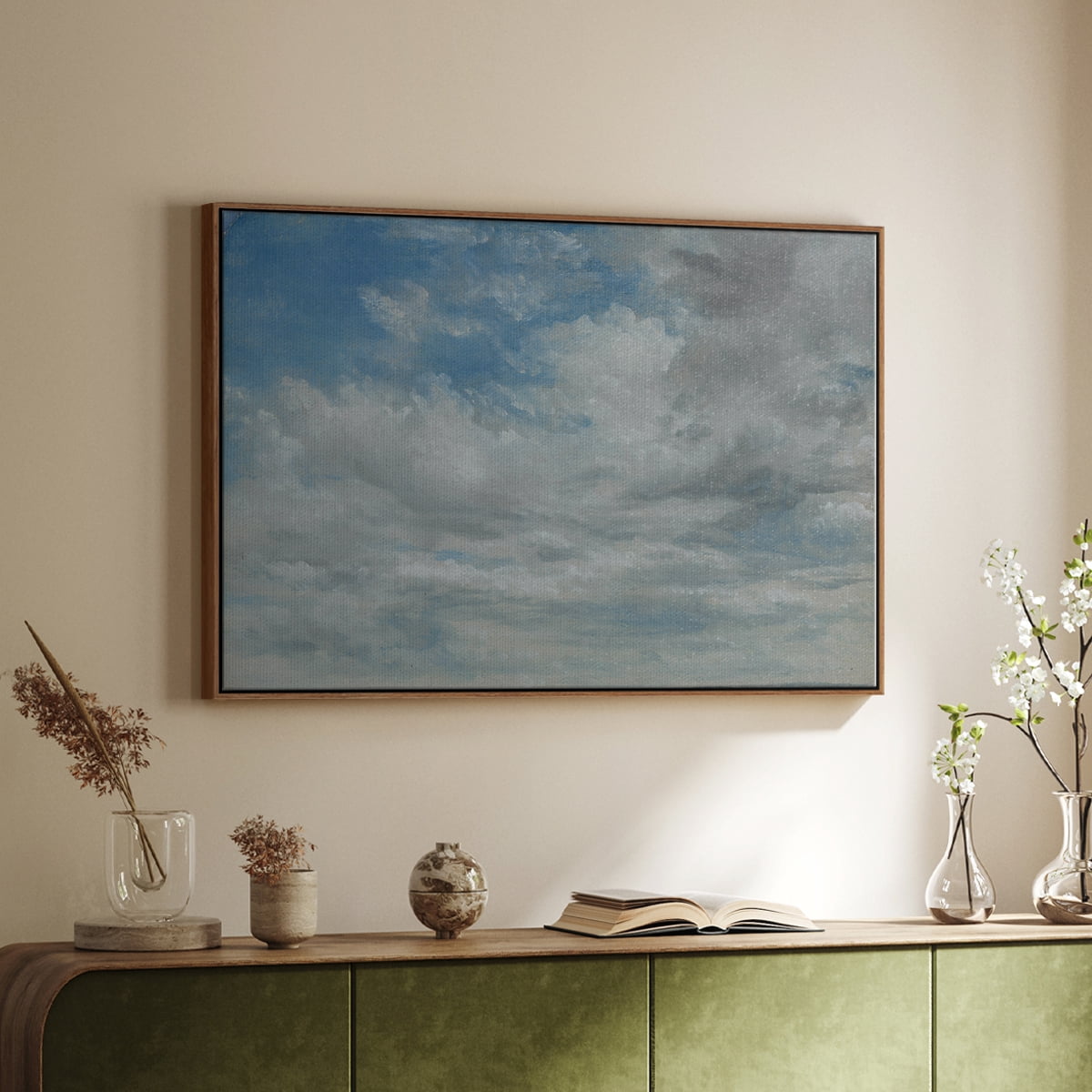 Vintage Landscape-CCCLXIX By Wexford Home Framed in Walnut Wood Gallery Wrapped Canvas 25 in. x 37 in.
