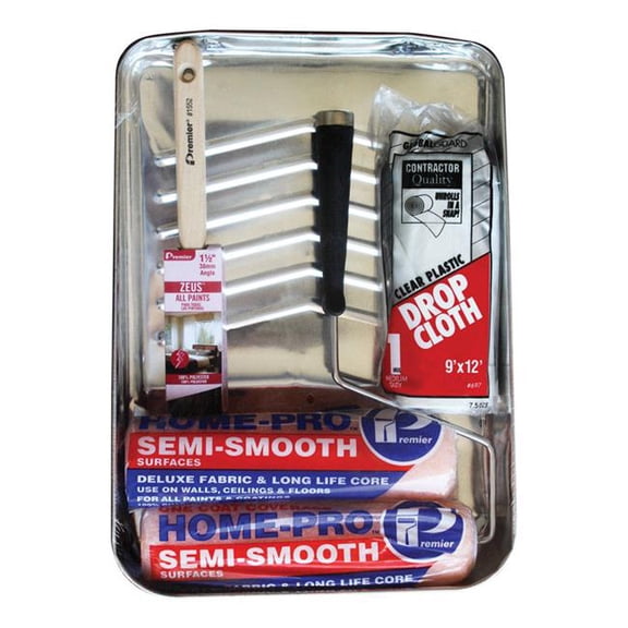 Home-Pro Metal Paint Tray Set, Silver