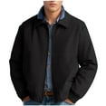 thumbnail image 2 of Pejock Men's Casual Zipper Jacket, Long Sleeve Solid Coat with Turn-Down Collar and Pockets, Polyester Outerwear for Daily Outdoor Wear, All Seasons, 2 of 7