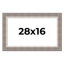 28x16 Frame Grey Real Wood Picture Frame Width 2.75 Inches | Interior Frame Depth 0.5 Inches |