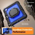 thumbnail image 5 of Case for iPad Air 11 inch M3 2025/M2 2024 (7th/6th Gen), 360 Rotating Stand Handle Shoulder Strap Heavy Duty Shockproof Cover, Dark Blue PC, 5 of 7