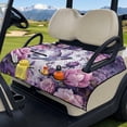 thumbnail image 3 of FUIALDOLG 51x30Inch Purple Floral HummingbirdsGolf Cart Seat Covers Universal Golf Cart Seat Towel Blacken with Pocket Fit Most 2 Seats Club Car Decor Accessories, 3 of 8
