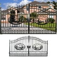 thumbnail image 5 of Chery Industrial Steel Metal Outdoor Dual Swing Iron Gate, Vienna Style for Yard, Backyard Patio - 14'Deer, 5 of 6