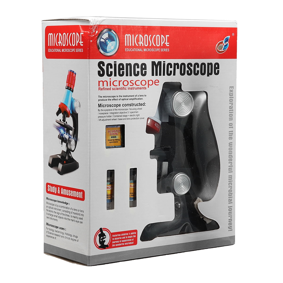 100X 400X 1200X Vergrößerung Kids Microscope Science Kit Spielzeug Mit Objektträger Und Nützlichem Zubehör Frühpädagogisches STEM-Spielzeug Für Jungen Mädchen Studenten