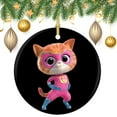 thumbnail image 3 of Super Kitties Circular Ceramic Pendants Christmas Tree Decorations Hanging Ornaments Xmas Round Ornaments 1 Pcs, 3 of 8