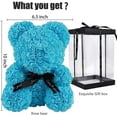 thumbnail image 3 of RECUTMS Blue Artificial Rose Flowers Bear 10 inch Wedding Party Decoration Gift Box, 3 of 7