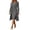 Grey, variant on Business Casual Outfits for Women, 2 Piece Blazer and Dress Set, Long Sleeve Open Front Coat with Bodycon Midi Dress