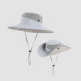 thumbnail image 2 of LUOGENLI Hats Winter Hats for Men with Brim Fisherman's Hat Outdoor and Sun Hat Mountaineering and Fishing Sun Hat Cycling Sun Hat Sun Hat Mens Hats Fashion Winter Light Gray One Size, 2 of 3