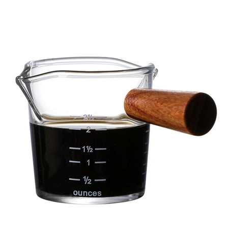 

Double Spout Espresso Shot Glass With Wood Handle Espresso Glass Carafe Shot Glass Measuring Cup Mini Milk Glass Cup
