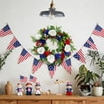 thumbnail image 4 of AZXY 17.71 Inch 4th of July Patriotic Wreath, Red White Blue Rose & Carnation Wreath with Berry Clusters & Greenery, Americana Decor for Independence Day Memorial Day Front Door Indoor Outdoor, 4 of 7