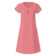 thumbnail image 3 of Women's Casual V Neck Button Down Dress For Summer Daily Wear Vacation Outfit Basic Style Comfortable Flowy Loose Fit Summer Dresses for Women under $12 Womens Dresses for Work Midi Dress plus Size, 3 of 6