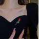 thumbnail image 4 of Red Rose Flowers Brooches Pins Drip Oil Brooch Classic for Party Dance Wedding Banquet for Elegant Women Beautiful Girls Lapel, 4 of 5