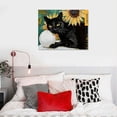 thumbnail image 5 of Orinice  Farmhouse Sunflower Wall Decor Vintage Sunflower Canvas Wall Art Black Cat Decor Print Artwork Cat Paintings Poster Aesthetic Room Decor for Bathroom Living   20x16in, 5 of 6