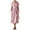 Pink, variant on Jsaierl Women's Cotton Linen Dresses Summer Casual Short Sleeve Midi Dress Cute Solid Color V Neck Dress Bohemian Soft Dresses 2023