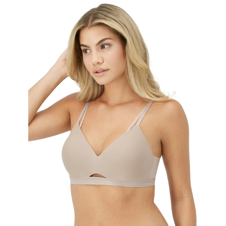 Maidenform Tan Colored Wireless Bra With Adjustable Straps- Size