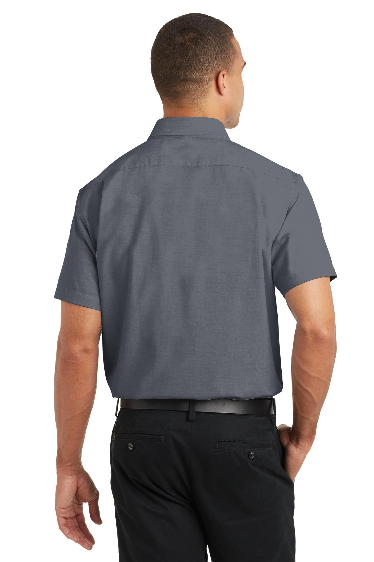 Port Authority Short Sleeve SuperPro Oxford Shirt-2XL (Black) - image 2 of 6