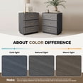 thumbnail image 6 of MOONMISS Modern 3-Drawer Nightstand Set of 2,Bedside Table with Sturdy Base & Gold Handles for Bedroom,Living Room,Gray, 6 of 7