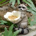 thumbnail image 3 of Estatua De Animales De Jardín Mapache Con Escultura De Flores Alimentador De Pájaros De Resina Para Decoración De Jardín Y Patio Inevent HA036434-00, 3 of 6