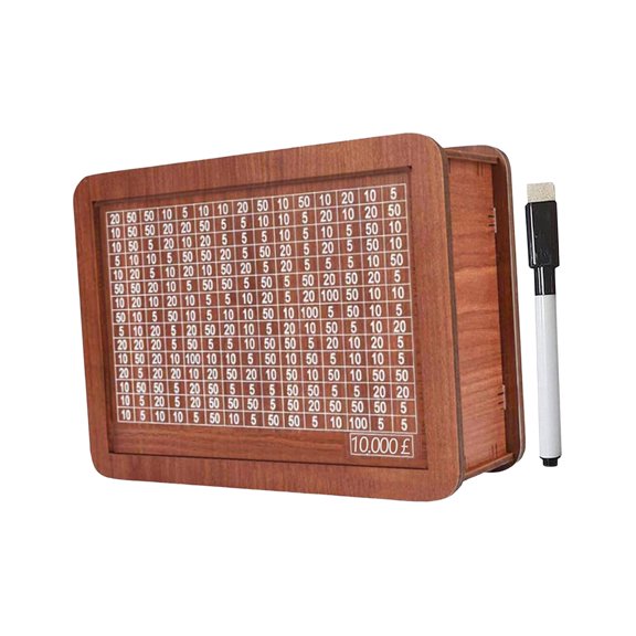 YANHAIGONG Wooden Money Box Graduation Party,Wooden Money Box with Money Target and Numbers with Counter Crafts,Portable Storage Case Money Saving Box for Adults Child,10000 Euros