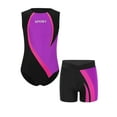 thumbnail image 3 of Nyeemya Kids Boys Workout Gymnastics Leotard and Shorts 2 Piece Sports Outfit for Beach Swimming Purple Hot Pink 8, 3 of 7