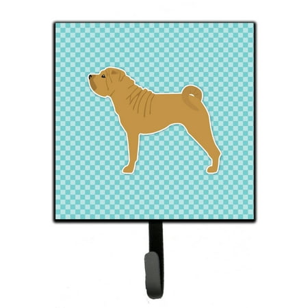 

Carolines Treasures BB3752SH4 Shar Pei Checkerboard Blue Leash or Key Holder 7Hx4.25W multicolor