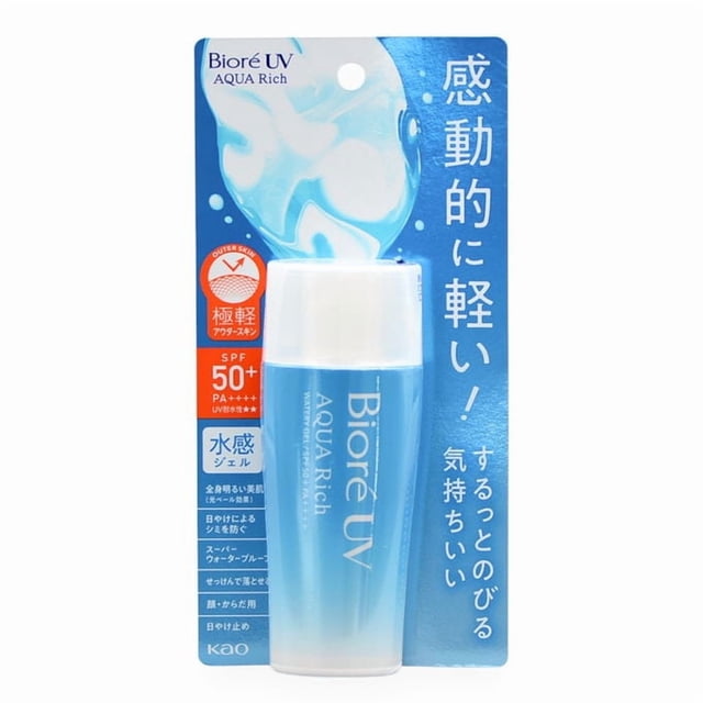 Gel de protección solar Biore UV Aqua Rich, SPF50+ PA++++, 70 ml