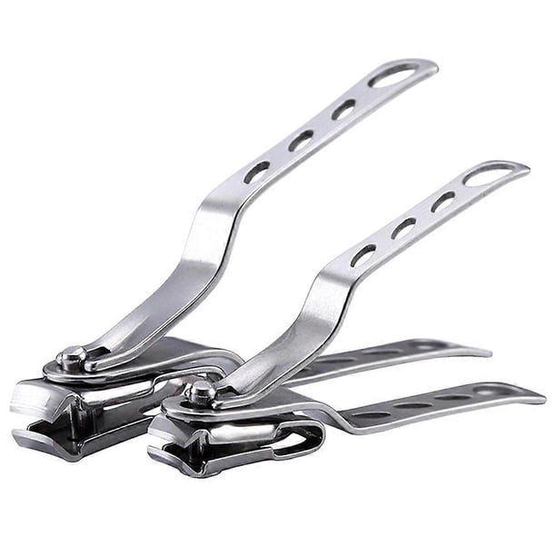 2pcs 360 Degree Nail Clipper Rotating Nail Trimmer Stainless Steel Nail Clippers Portable Manicure Tools for Man Woman Home Travel (Size L and Size S)