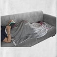 thumbnail image 6 of Music Soft Flannel Fleece Throw Blanket, Guitar and Wings in Sketchy Grunge Background Emo Rock Trippy Illustration, Cozy Plush for Indoor and Outdoor Use, 50" x 60", Dimgrey Hot Pink, by Ambesonne, 6 of 6