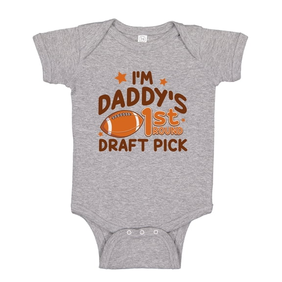 I'm Daddy's First Round Draft Pick Baby Bodysuit One Piece NB Athletic Heather