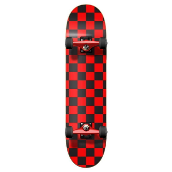 Yocaher Graphic Complete 31" x 7.75" Skateboard - Checker Red