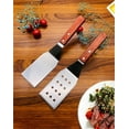 thumbnail image 4 of 2 Pcs Stainless Steel Spatula with Wooden Handle, Happon Cooking Shovel Frying Shovel Steak Shovel Pizza Shovel Baking Tool for Cooking, 4 of 7