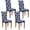 Blue / Morocco, variant on Stretch Spandex Dining Room Chair Covers \u2013 Set of 4 Universal Removable Washable Chair Seat Slipcovers Protector for Kitchen, Ceremony, Wedding, Banquet, Hotel and Party
